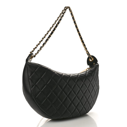 Chanel Lambskin Quilted All About Chains Hobo Black 3 of 10