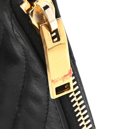 Saint Laurent Calfskin Matelasse Chevron Monogram A5 Wristlet Black 10 of 11