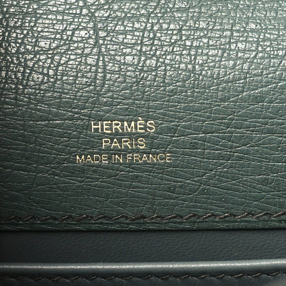 Hermes Ostrich Kelly Pochette Vert Amande 7 of 11