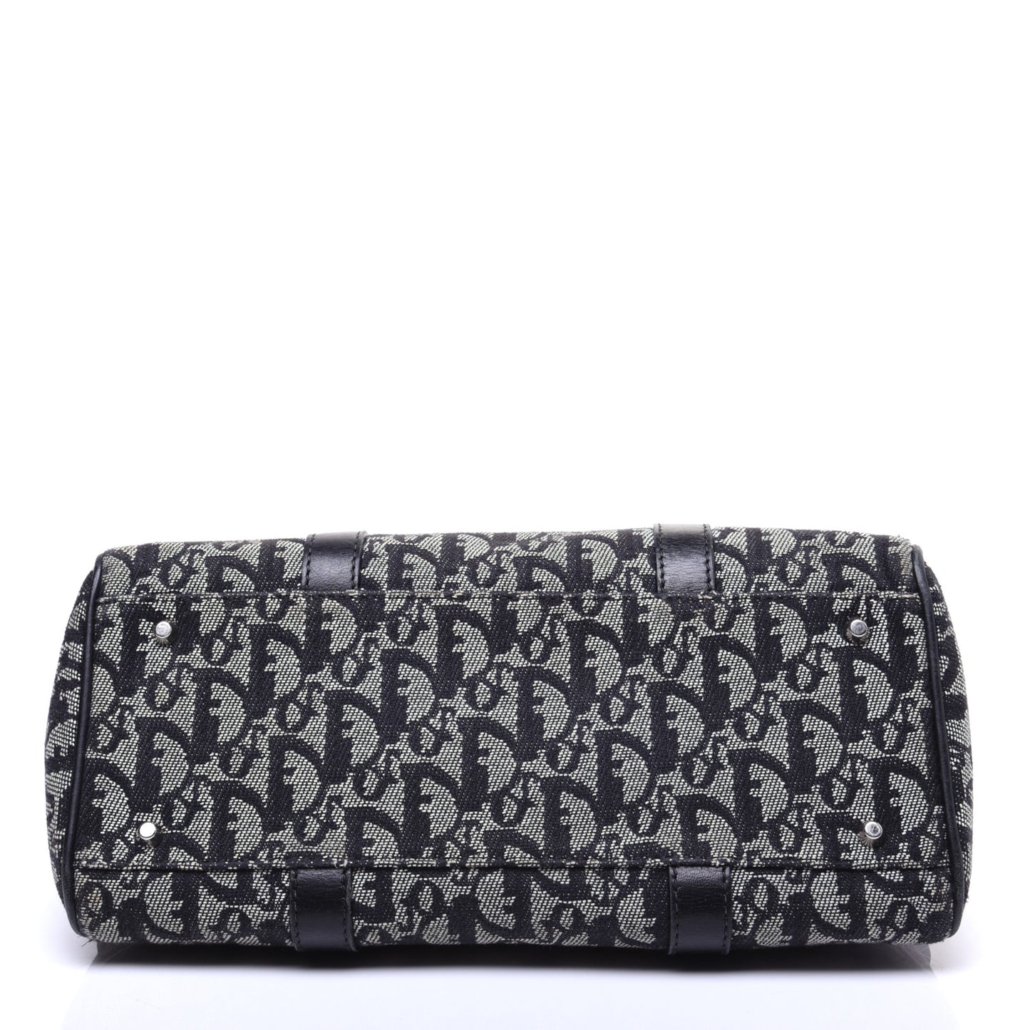 Denim Monogram Charms Shoulder Bag Black
