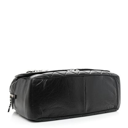 Chanel Aged Calfskin Quilted Large Express Bowling Bag Black 4 of 10