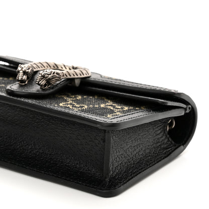 Gucci Jacquard Black Denim GG Monogram Super Mini Dionysus Shoulder Bag Black Ivory 9 of 9