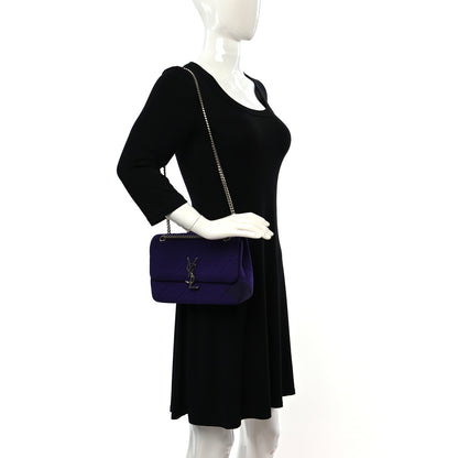 Saint Laurent Jersey Wool Patchwork Monogram Medium Jamie Baguette Purple 2 of 13