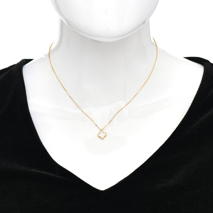 Van Cleef & Arpels 18K Yellow Gold Mother of Pearl Sweet Alhambra Pendant Necklace 2 of 5