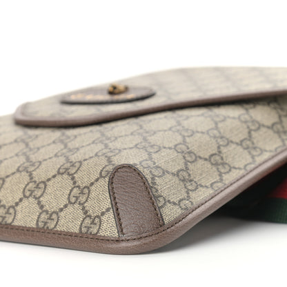 Gucci GG Supreme Monogram Web Medium Neo Vintage Flap Messenger Bag Beige New Acero 9 of 9
