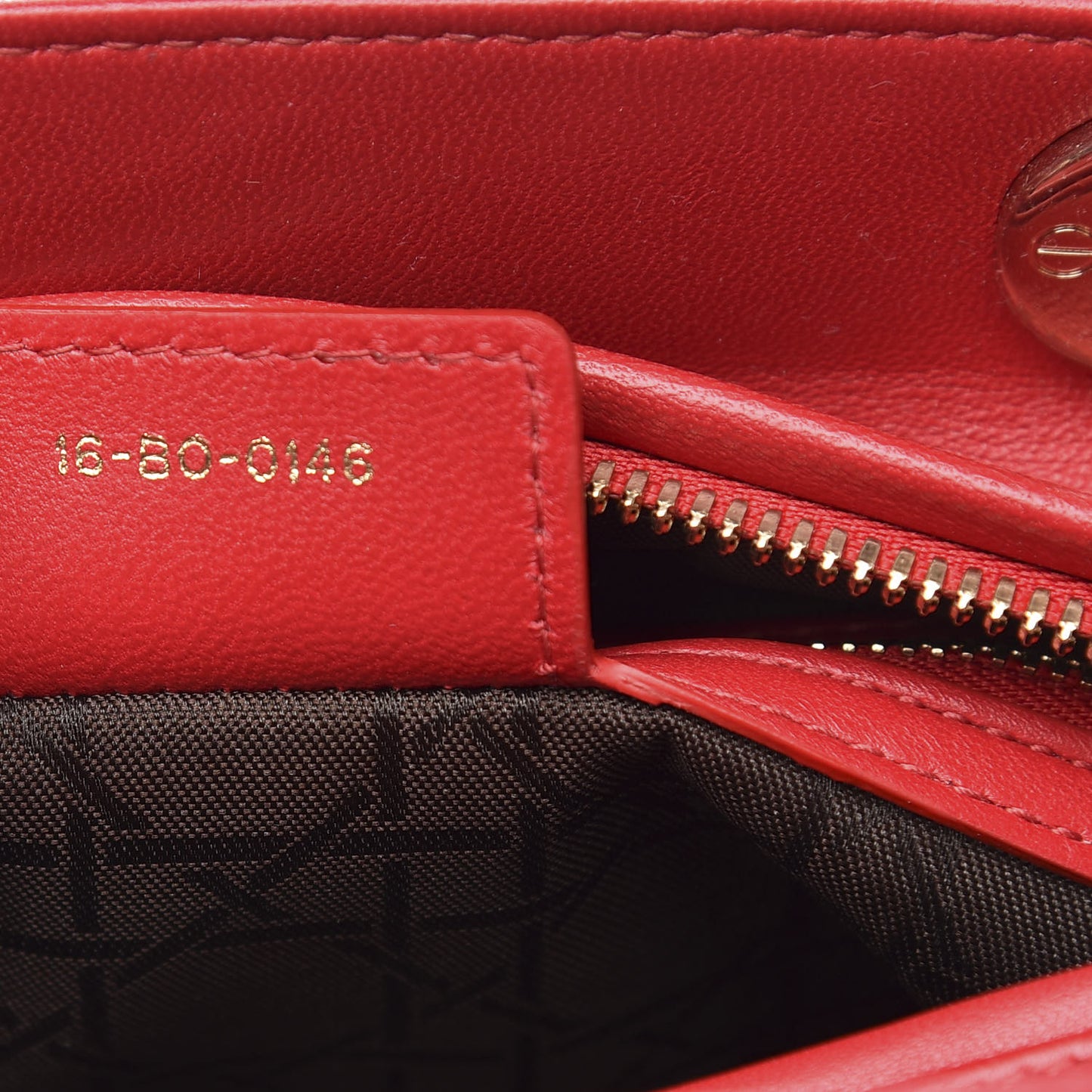 Lambskin Cannage Medium Lady Dior Red