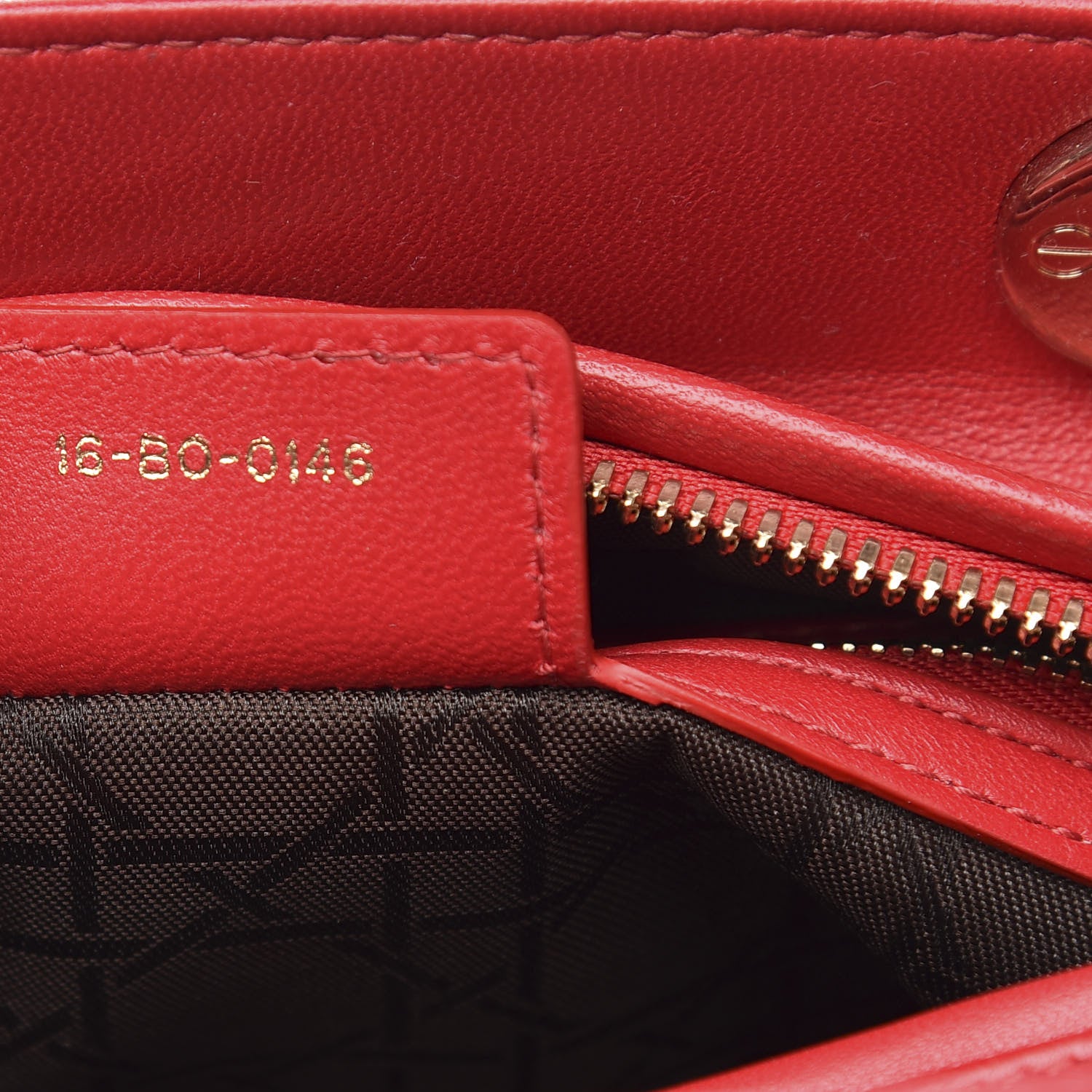 Christian Dior Lambskin Cannage Medium Lady Dior Red 7 of 10