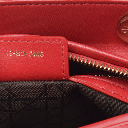 Christian Dior Lambskin Cannage Medium Lady Dior Red 7 of 10
