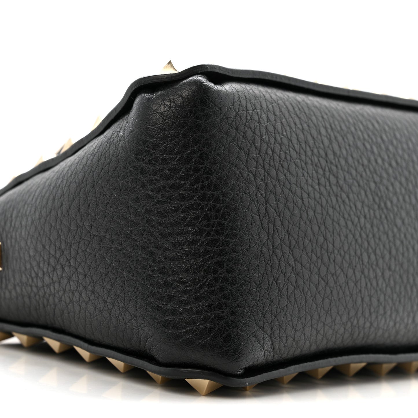 Grained Calfskin Small Rockstud All Over Crossbody Bag Black