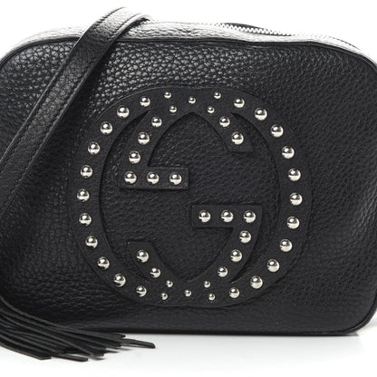 Gucci Pebbled Calfskin Studded Small Soho Disco Bag Black 8 of 14