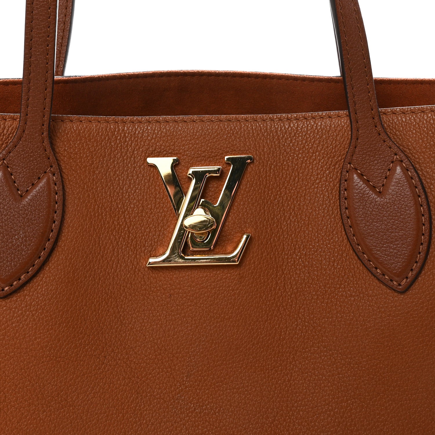 Louis Vuitton Grained Calfskin Lockme Shopper Chataigne 7 of 9