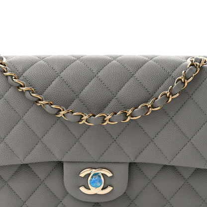 Chanel Caviar Quilted Medium Double Flap Grey 7 of 10