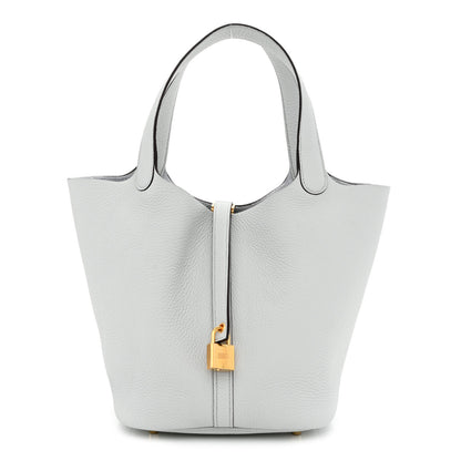 Hermes Taurillon Clemence Picotin Lock 22 MM Bleu Pale 1 of 11