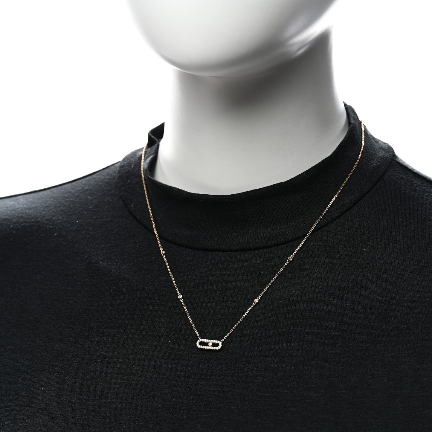 18K Yellow Gold Diamond Move Uno Pave Necklace
