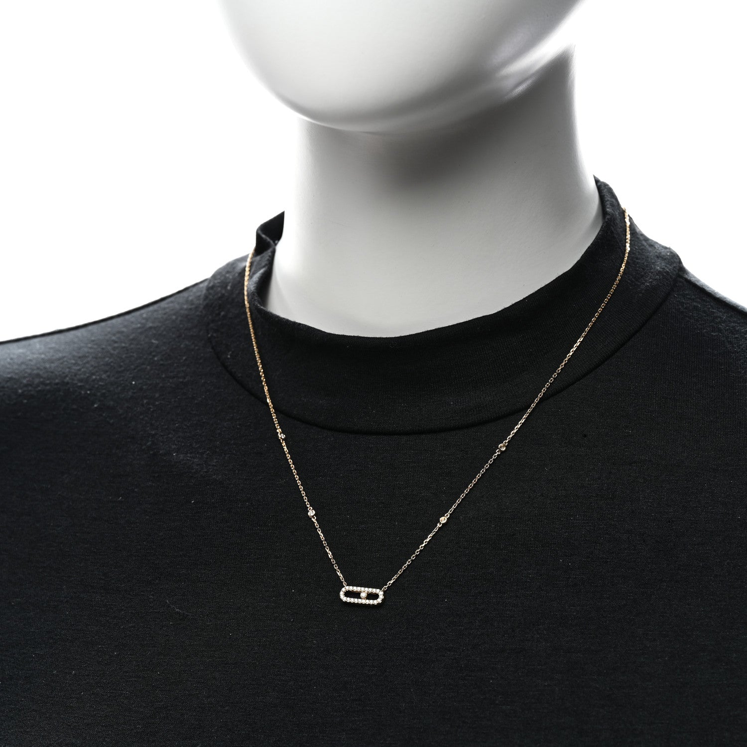 Messika 18K Yellow Gold Diamond Move Uno Pave Necklace 2 of 6