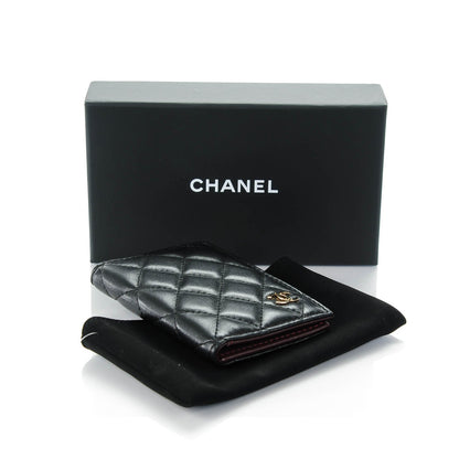 Chanel Lambskin Quilted Card Holder Wallet Black 4 of 7