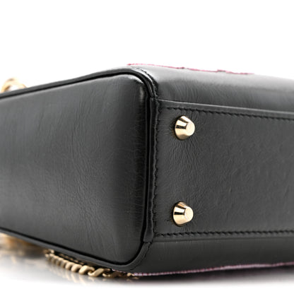 Christian Dior Calfskin Beaded Mini Lady Dior Black 9 of 13