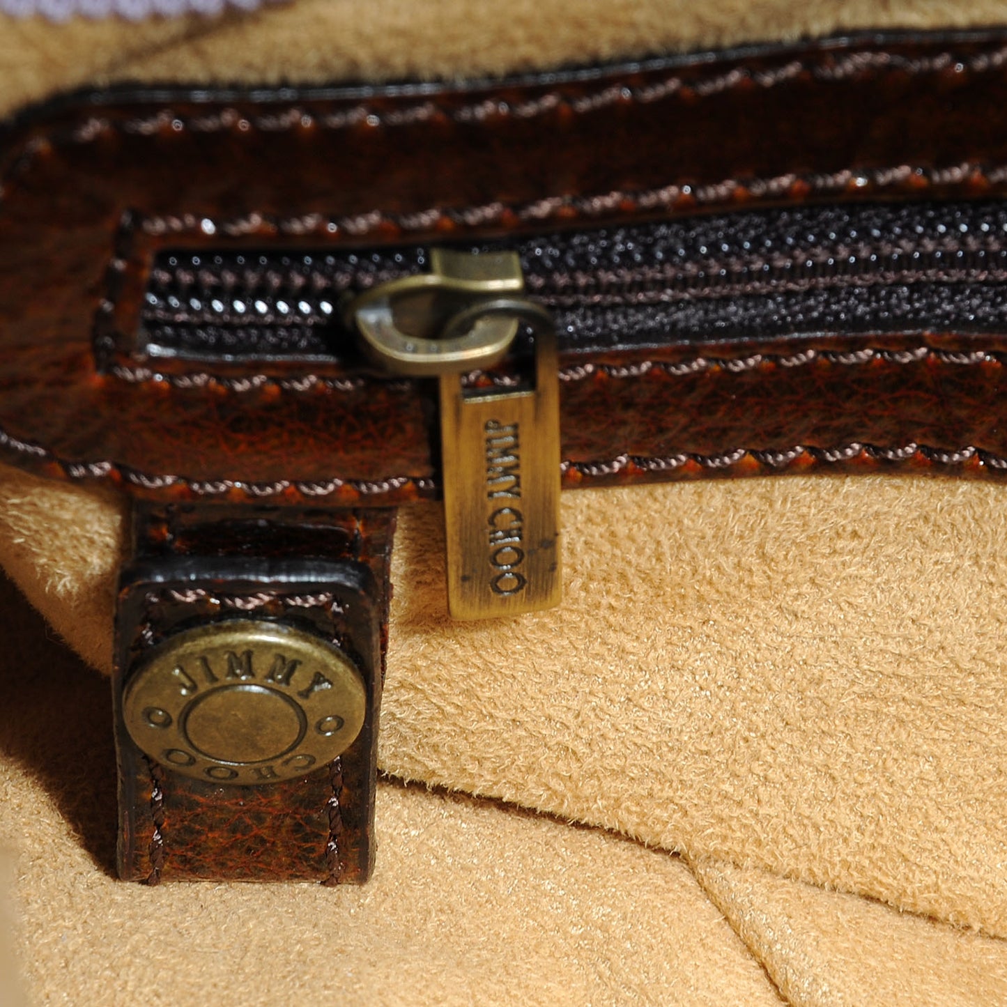 Liquid Patent Leather and Suede Mahala Cognac