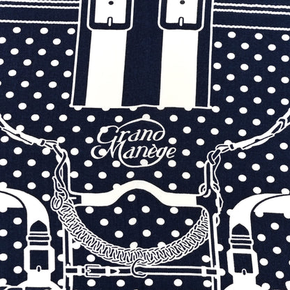 Hermes Silk Cashmere Grand Manege Bandana Shawl 140 Marine White 5 of 6