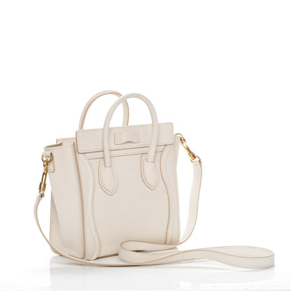 Celine Goatskin Nano Luggage White 3 of 7