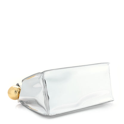 Jacquemus Metallic Patent Calfskin La Pochette Rond Carre Silver 4 of 9