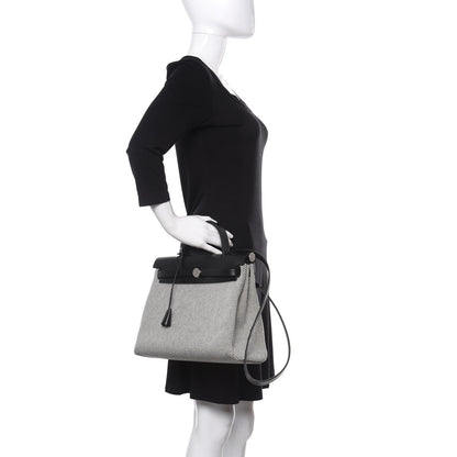 Hermes Vache Hunter Criss Viking Herbag Zip Retourne 31 PM Ecru Black 3 of 13