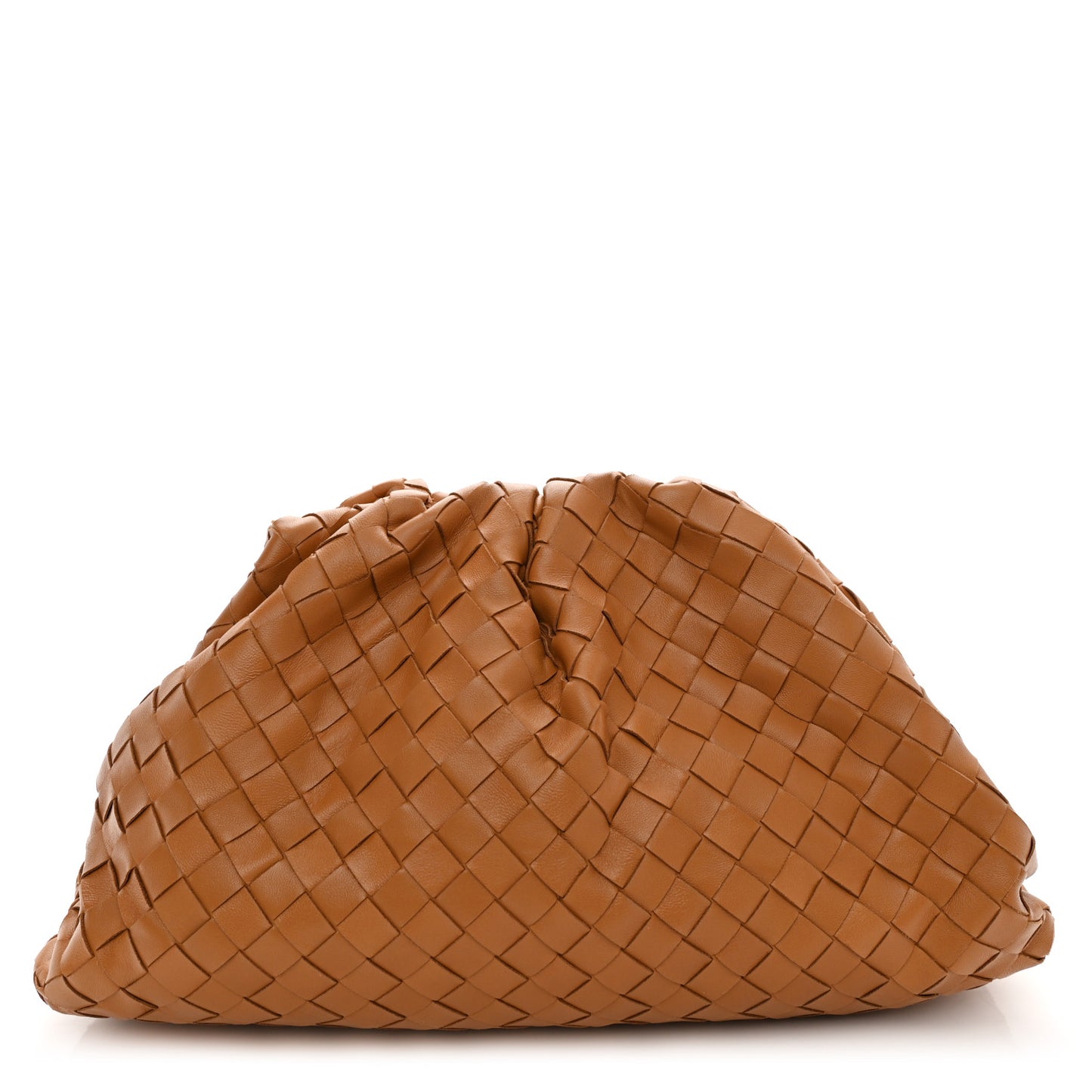 Nappa Maxi Intrecciato The Pouch Oversized Clutch Caramel