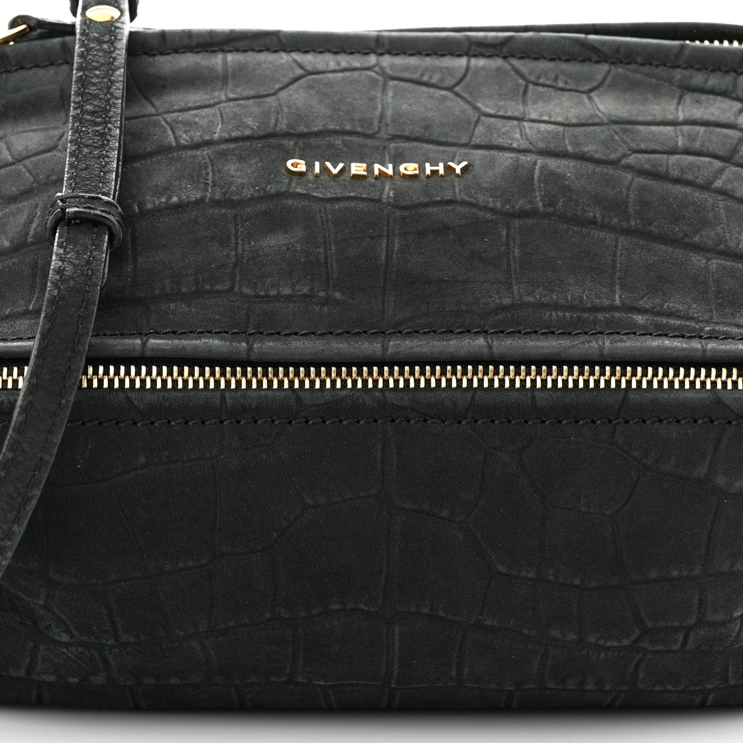 Givenchy Calfskin Crocodile Embossed Mini Pandora Black 8 of 10