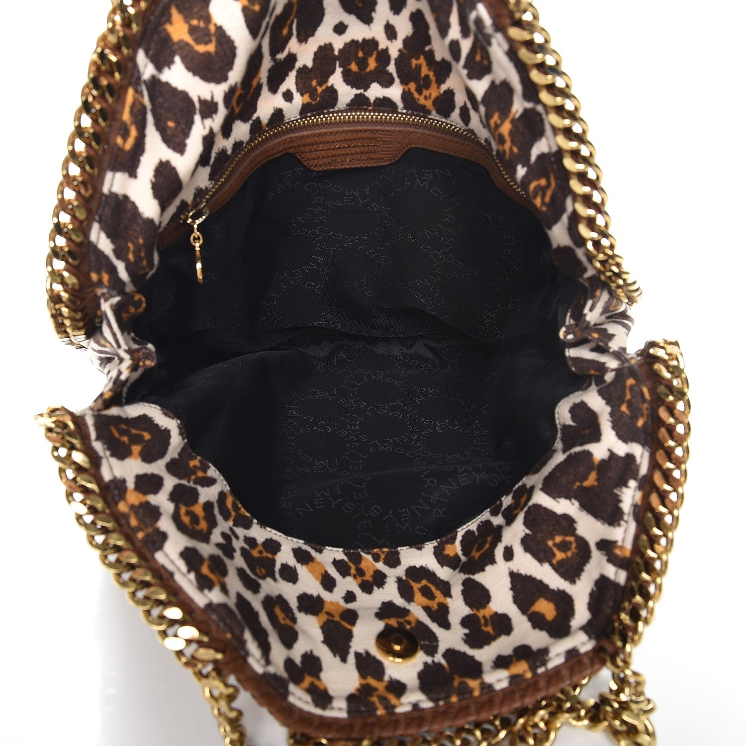 Stella McCartney Linen Leopard Small Falabella Fold Over Tote 6 of 8