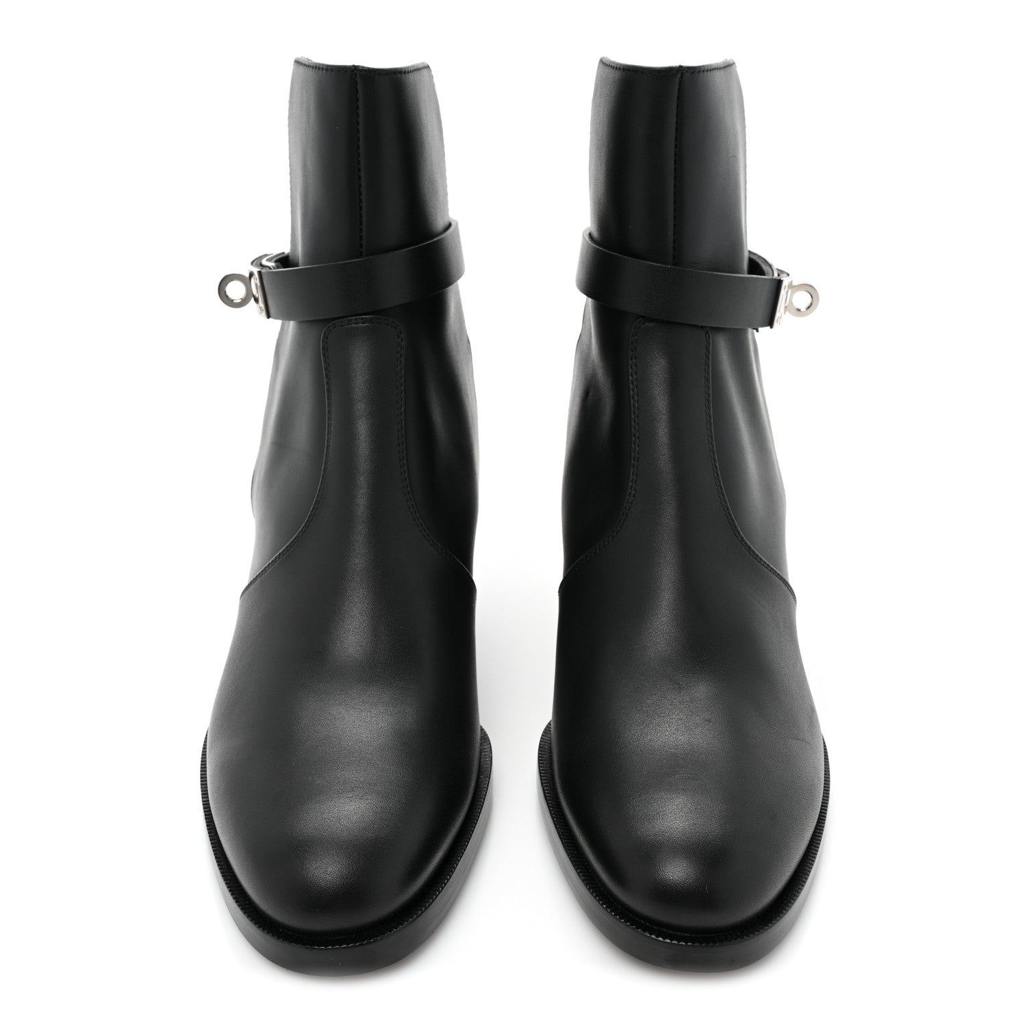 Hermes Calfskin Frenchie 50 Ankle Boots 36 Black 2 of 10