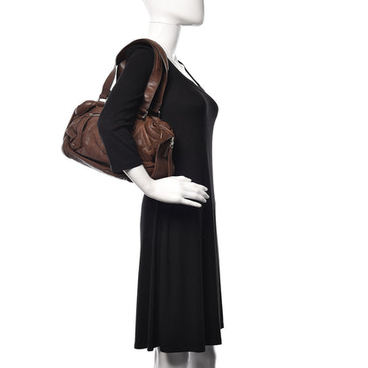 Chanel Calfskin Stitched Outdoor Ligne Bowler Brown 1 of 14