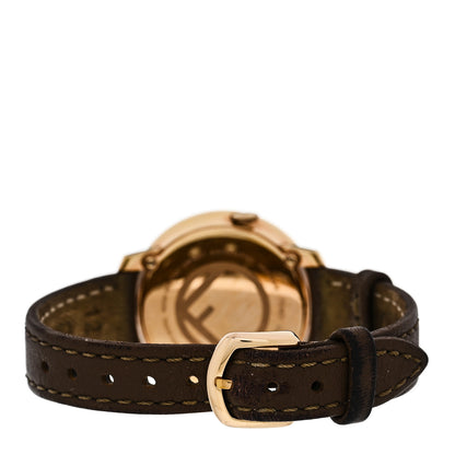 Fendi Stainless Steel Calfskin 28mm Run Away Quartz Watch Brown 3 of 5