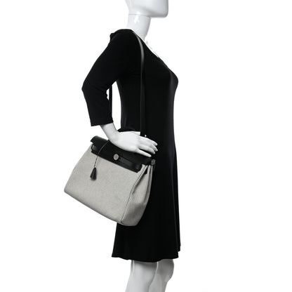 Hermes Vache Hunter Criss Viking Herbag Zip Retourne 31 PM Ecru Black 2 of 11