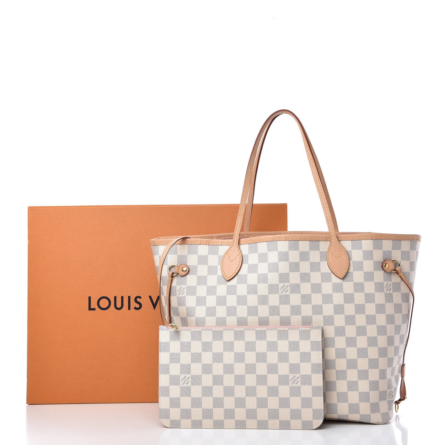 Damier Azur Neo Neverfull MM Rose Ballerine