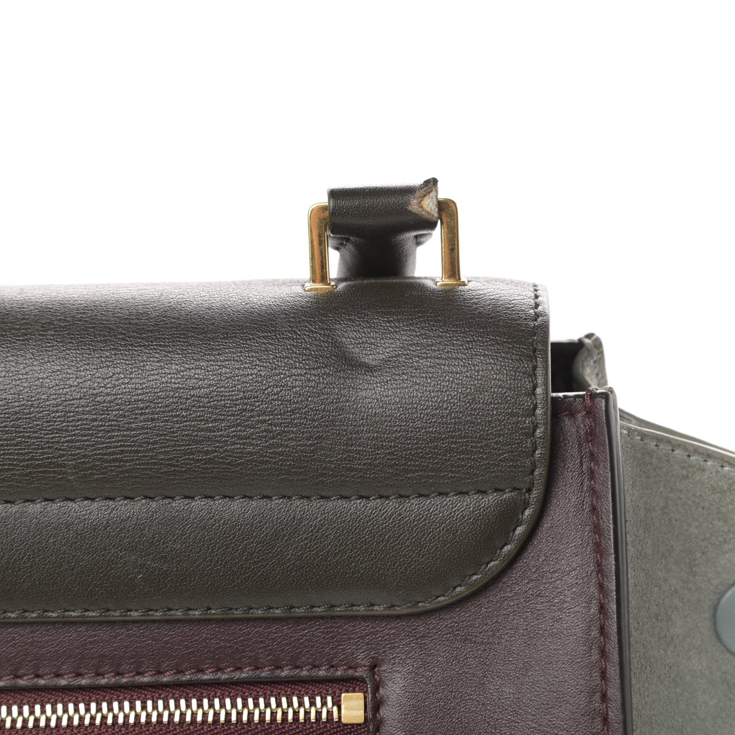 Celine Smooth Calfskin Suede Large Tri-Color Trapeze Dark Grey 20 of 23
