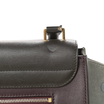 Celine Smooth Calfskin Suede Large Tri-Color Trapeze Dark Grey 20 of 23