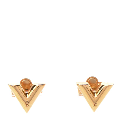 Louis Vuitton Brass Essential V Stud Earrings Gold 1 of 6