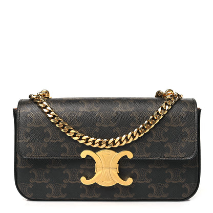 Celine Triomphe Canvas Chain Shoulder Bag Tan 1 of 11