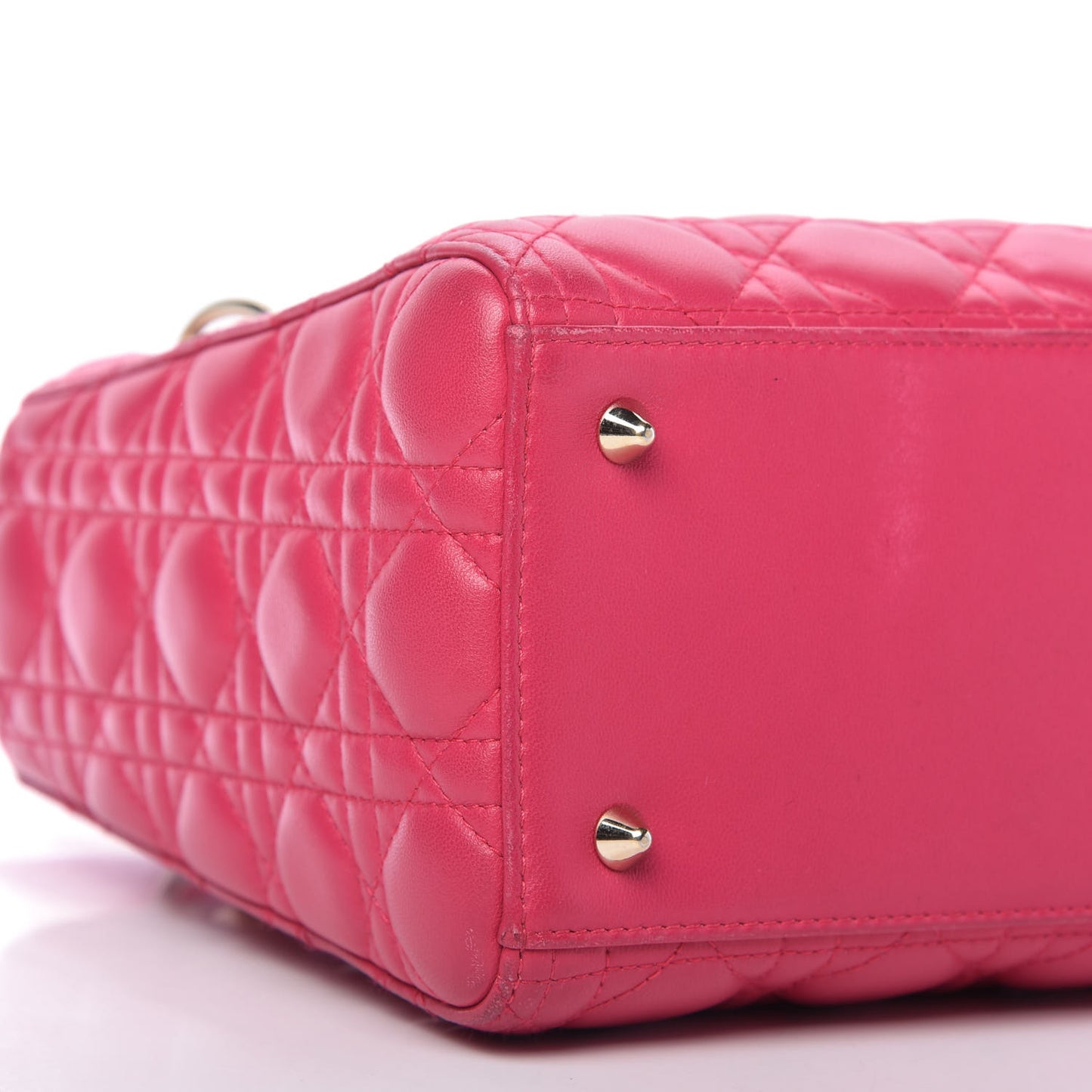 Lambskin Cannage Medium Lady Dior Fuchsia