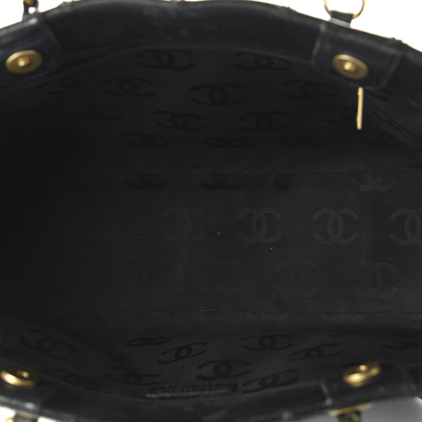 Glazed Calfskin Stitch Tote Black