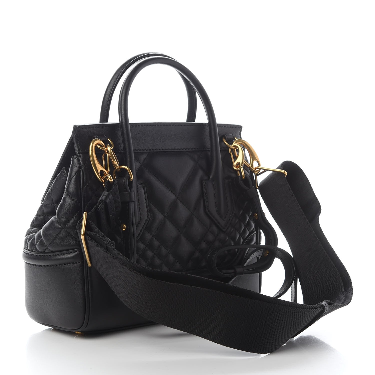 Versace Vitello Quilted Medium Palazzo Empire Bag Black 2 of 8