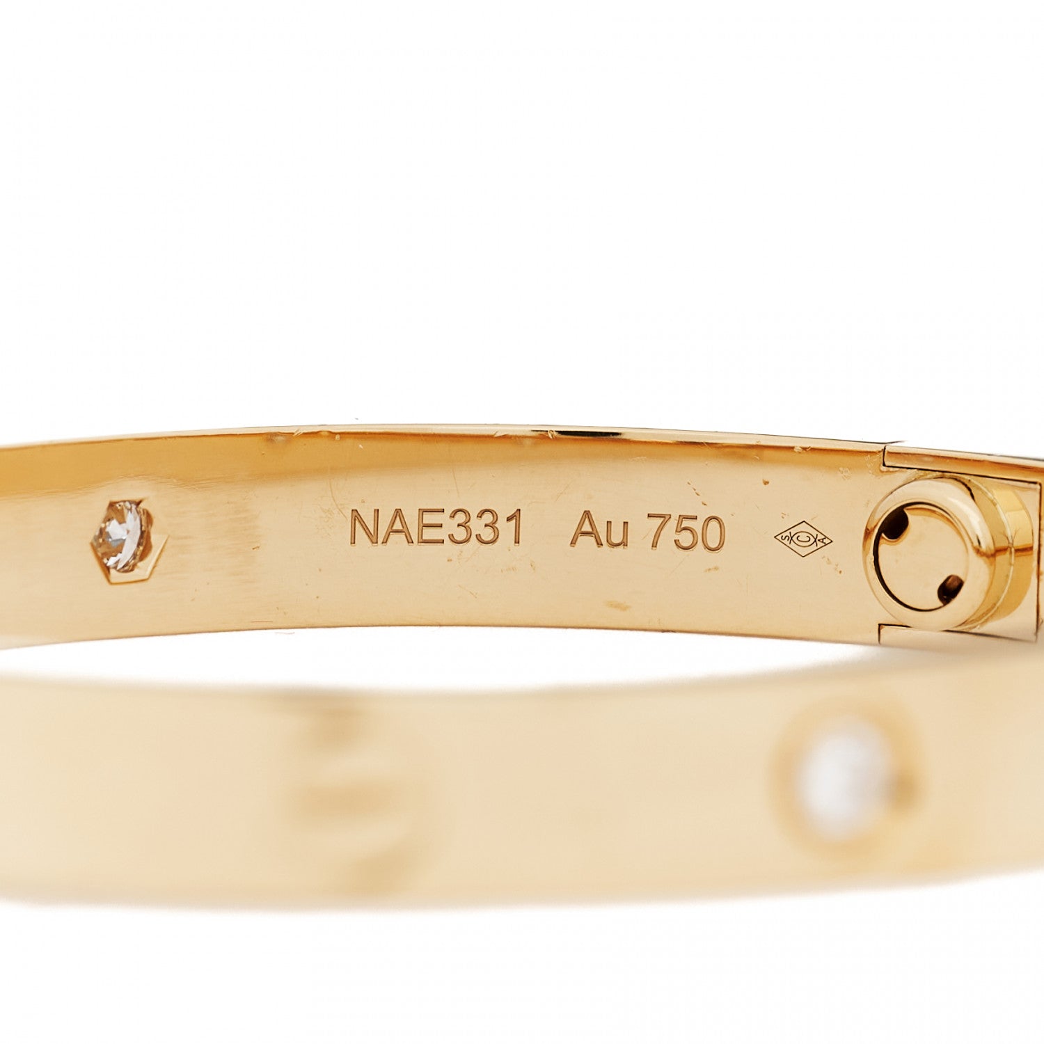 Cartier 18K Yellow Gold 4 Diamond LOVE Bracelet 16 4 of 7