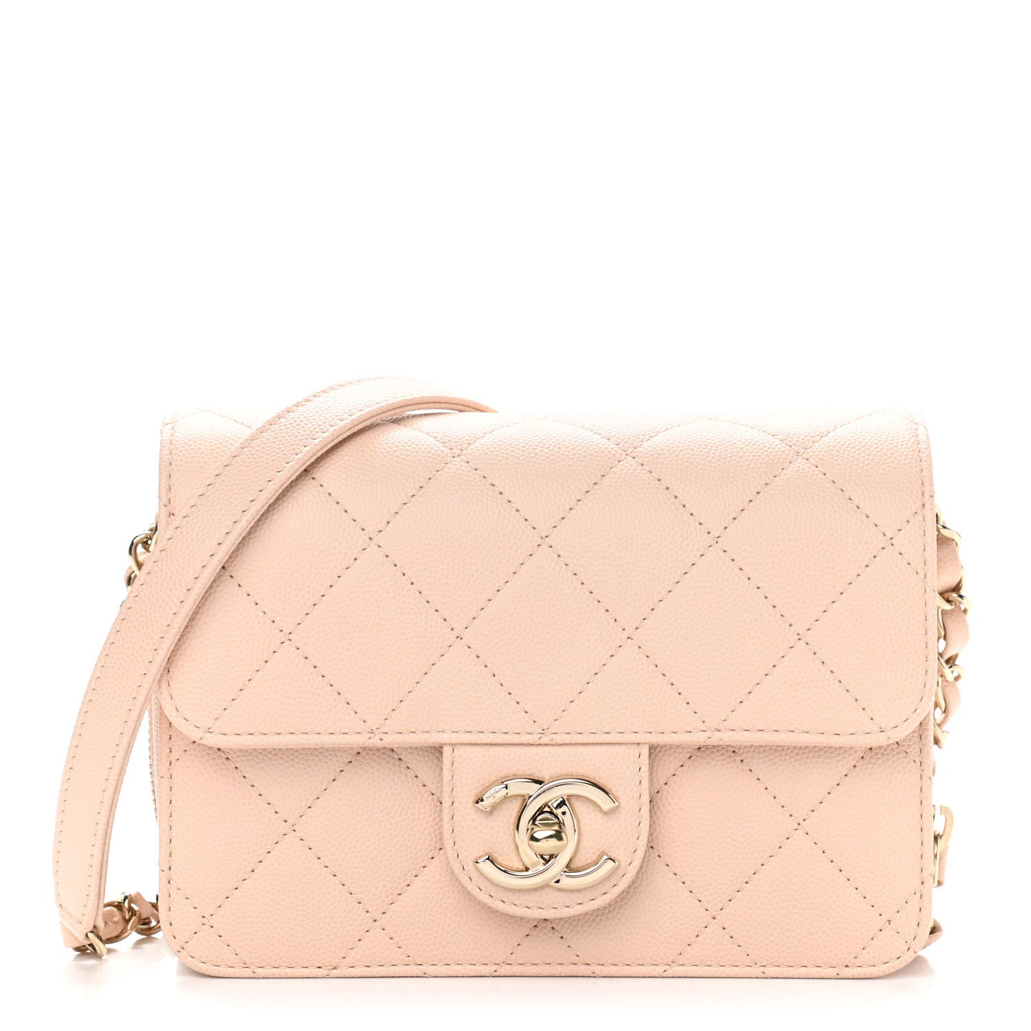 Chanel Caviar Quilted Like A Wallet Flap Light Beige 1 of 9