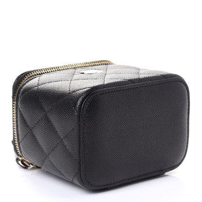 Chanel Caviar Quilted Mini Vanity Case With Chain Black 3 of 5