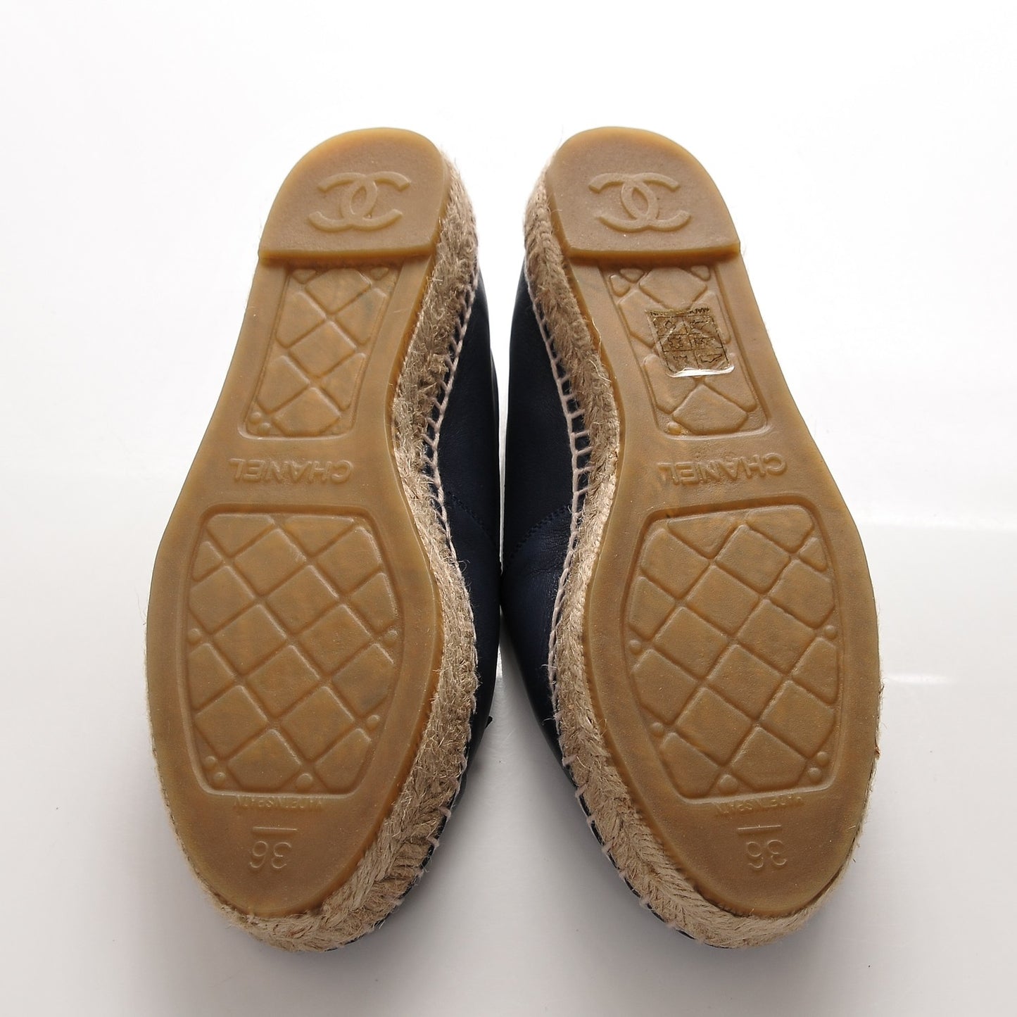 Lambskin CC Espadrilles 36 Dark Navy
