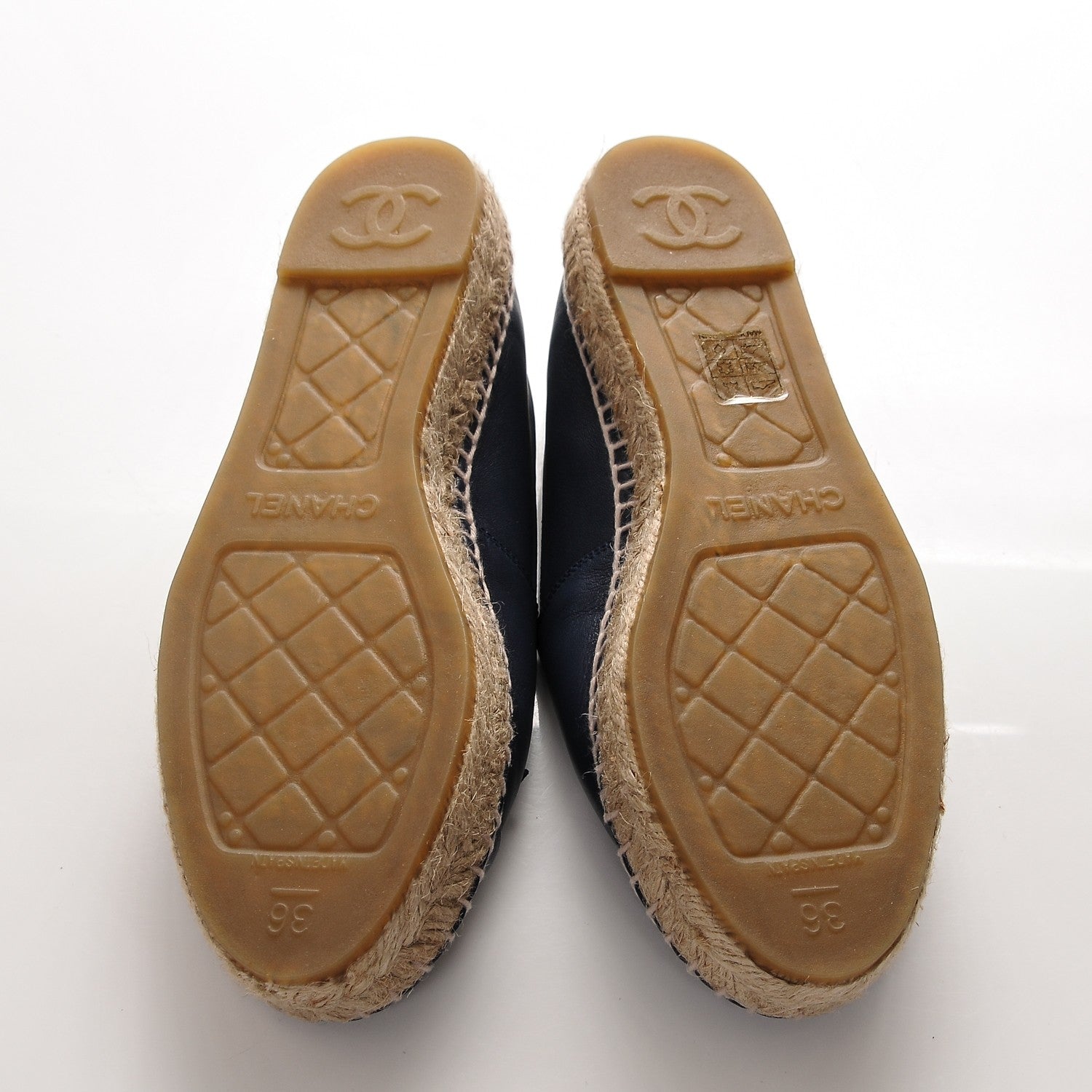 Chanel Lambskin CC Espadrilles 36 Dark Navy 5 of 9
