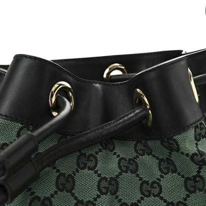 Gucci Monogram Drawstring Shoulder Bag Green 8 of 10