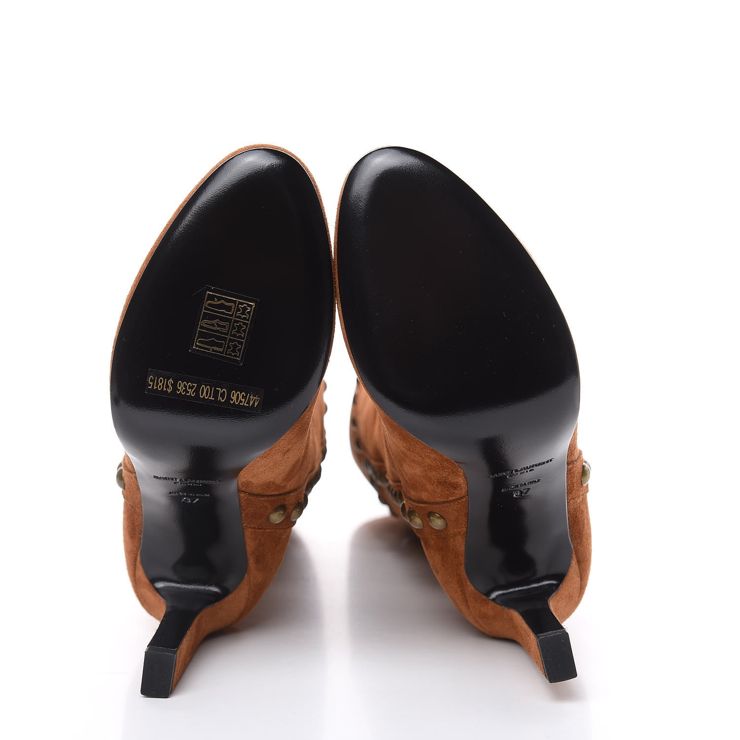Saint Laurent Suede Otterproof Light Studded Grace 105 Boots 37 Fox Brown 5 of 8