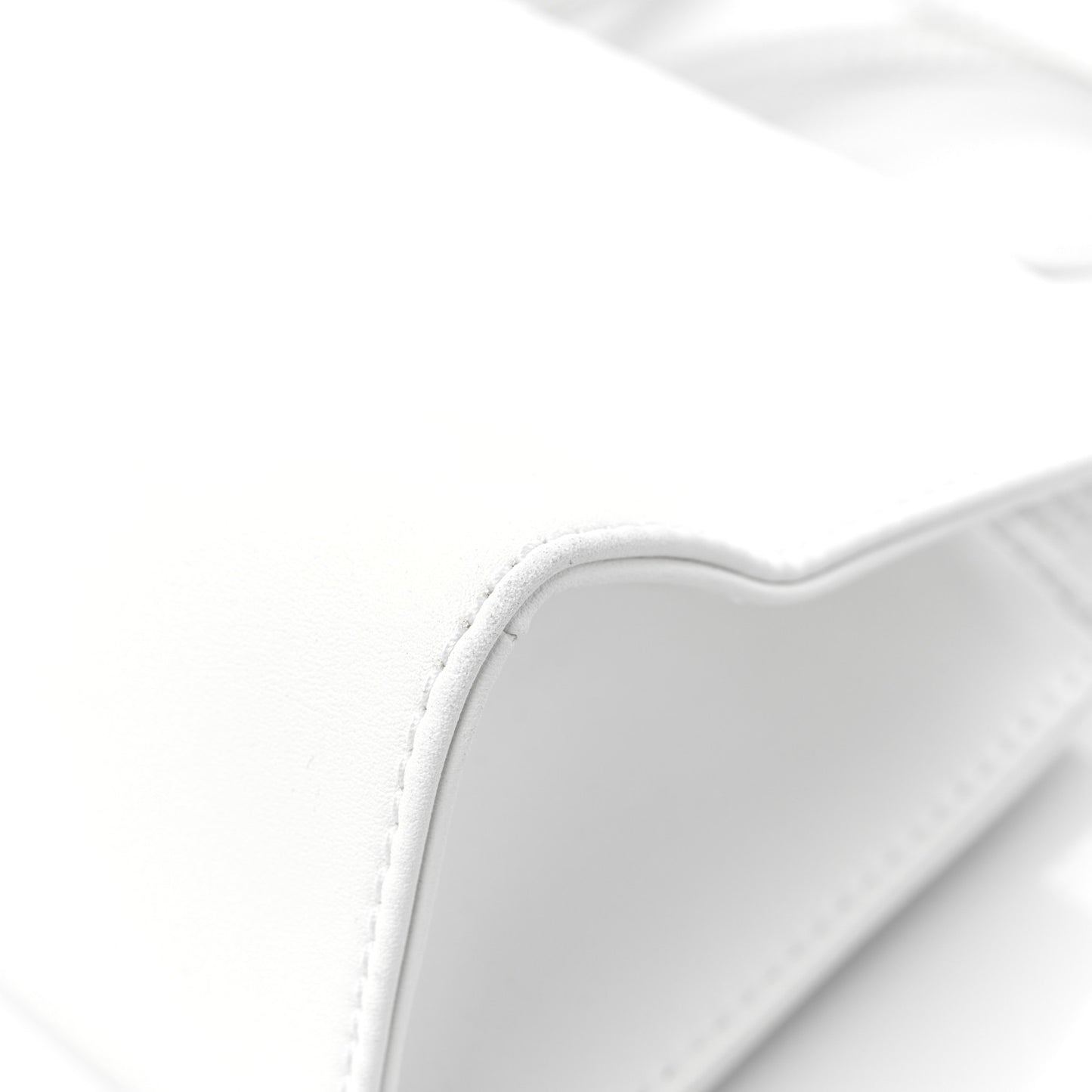 Vegan Leather Small Shopping Bag White