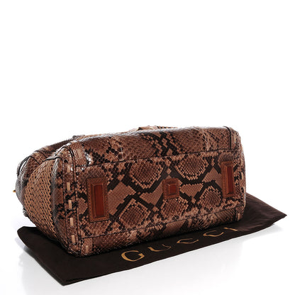 Gucci Python Leather Handmade Large Top Handle Bag 4 of 9